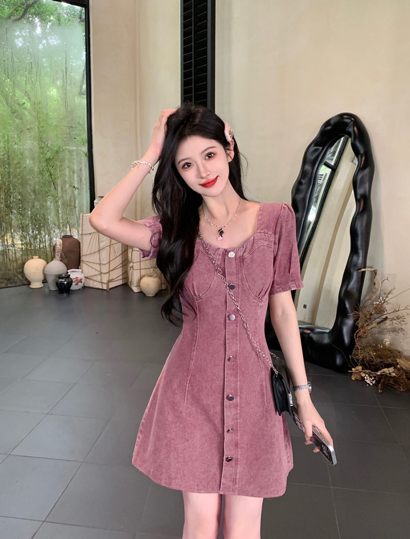 Puff sleeve large yard summer dress for women