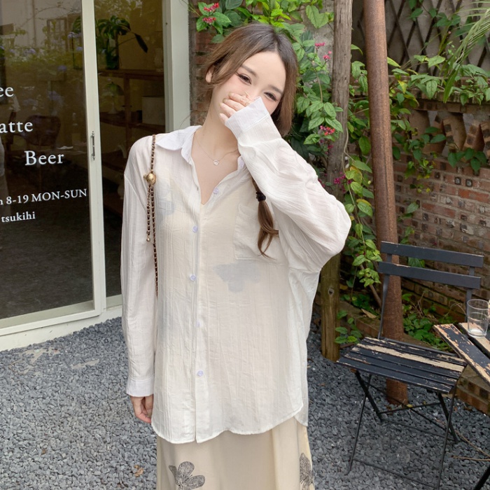 Commuting summer niche Casual long sleeve shirt for women