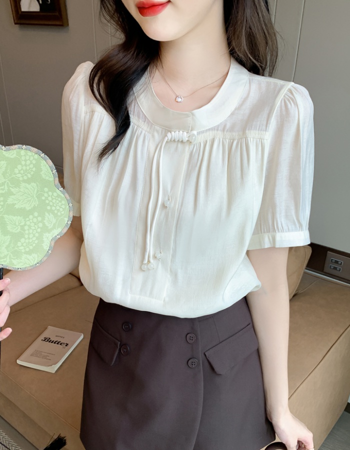 Short sleeve chiffon small shirt pure all-match shirt