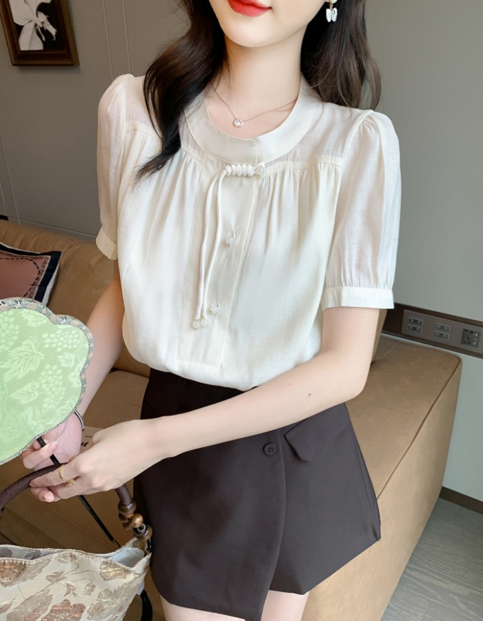 Short sleeve chiffon small shirt pure all-match shirt