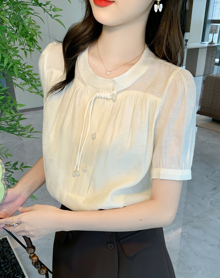 Short sleeve chiffon small shirt pure all-match shirt