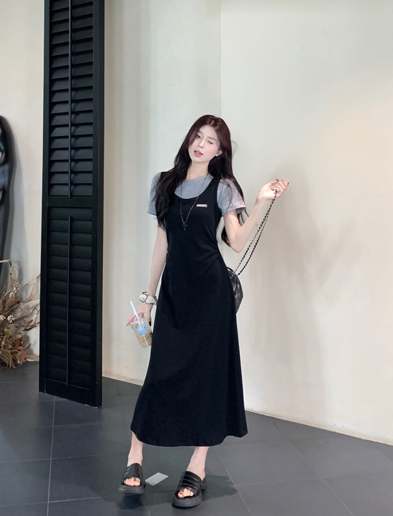 Slim fashion fat splice Casual temperament dress for women