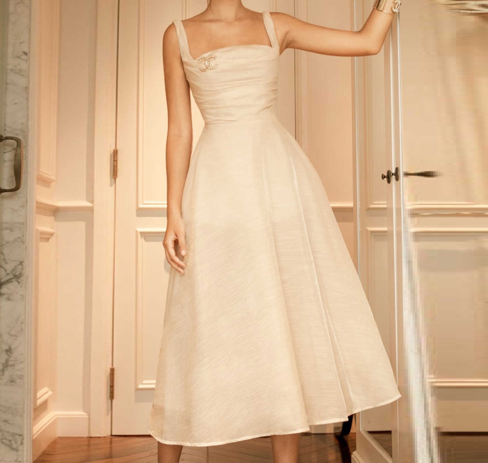 Niche long dress France style white formal dress