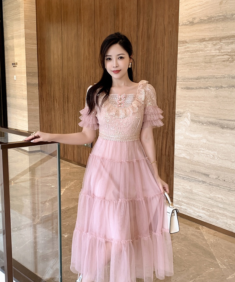 Slim tender sequins lace Casual summer dress