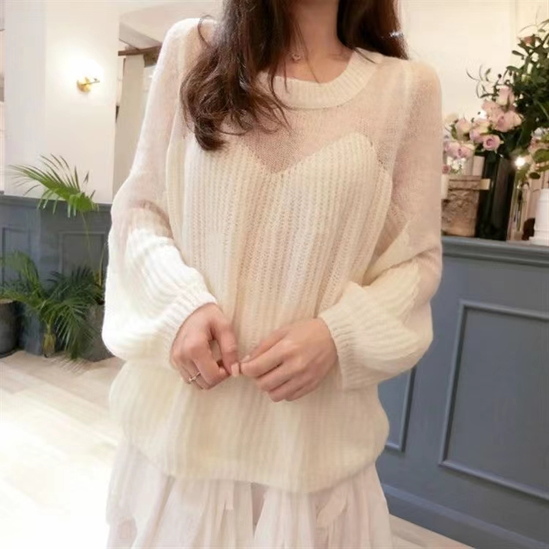 Korean style loose sweater hollow tops for women