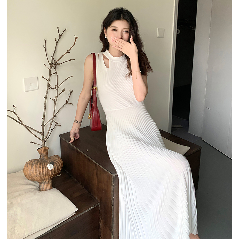 Retro dress strapless long dress for women