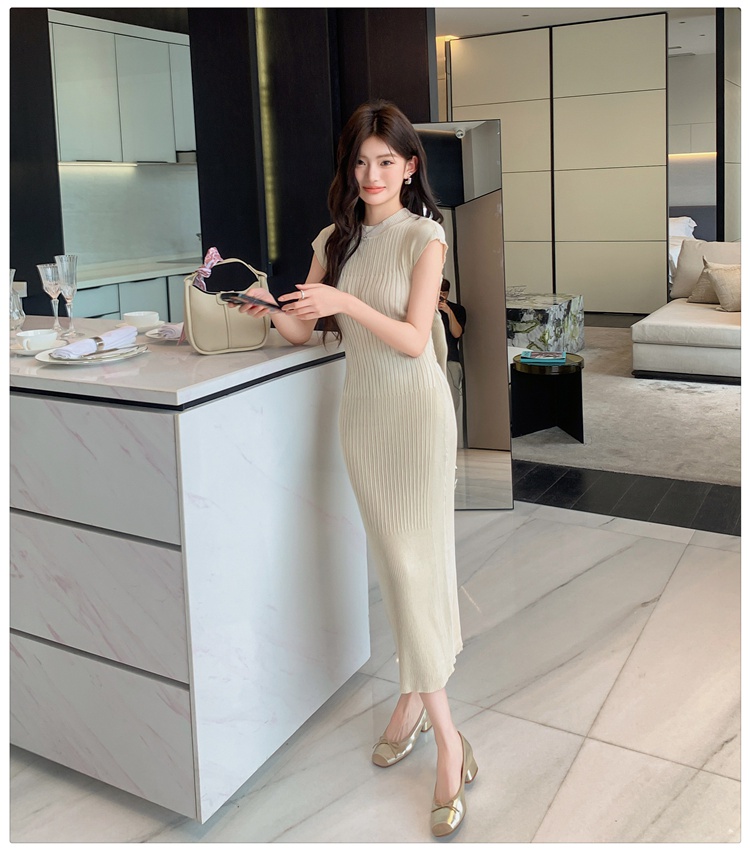 Temperament package hip niche knitted dress for women