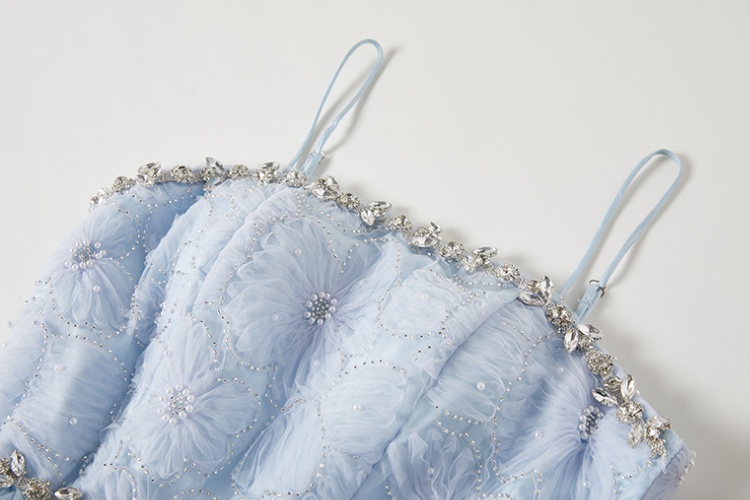 Sequins pearl sling formal dress cake rhinestone dress