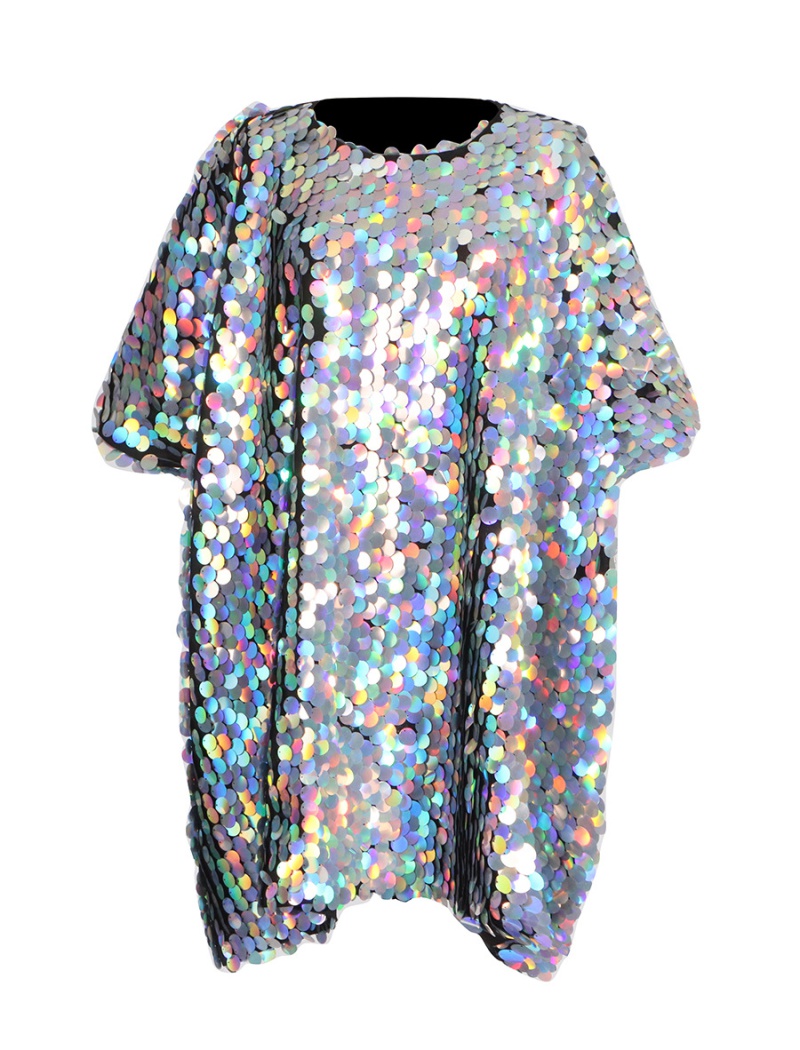 Sequins loose Casual T-back pullover cozy dress
