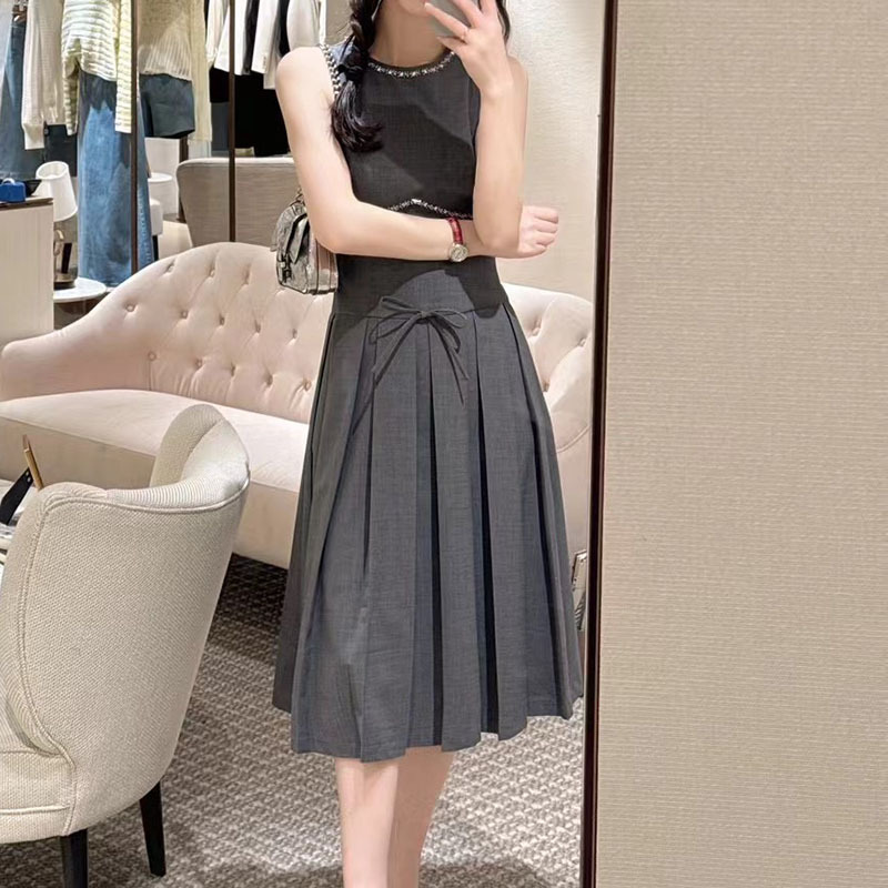 Long beading summer light luxury temperament dress