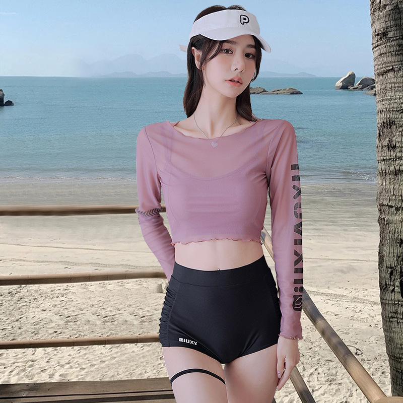 Sunscreen separate sports swimwear 3pcs set for women