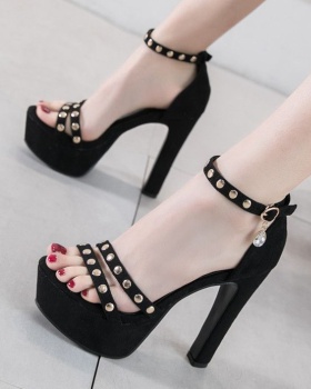 Night show summer sandals rivet thick platform