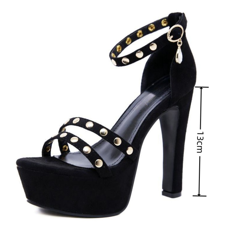 Night show summer sandals rivet thick platform