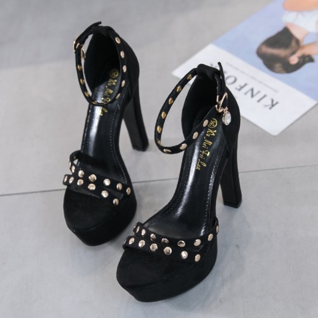 Night show summer sandals rivet thick platform