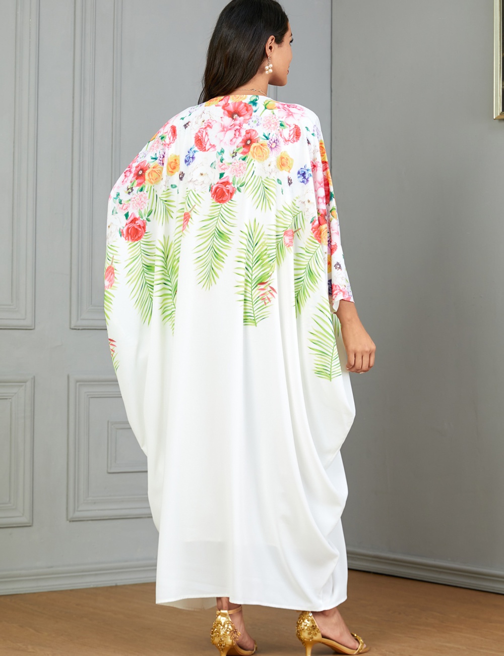 National style printing robe pure dress