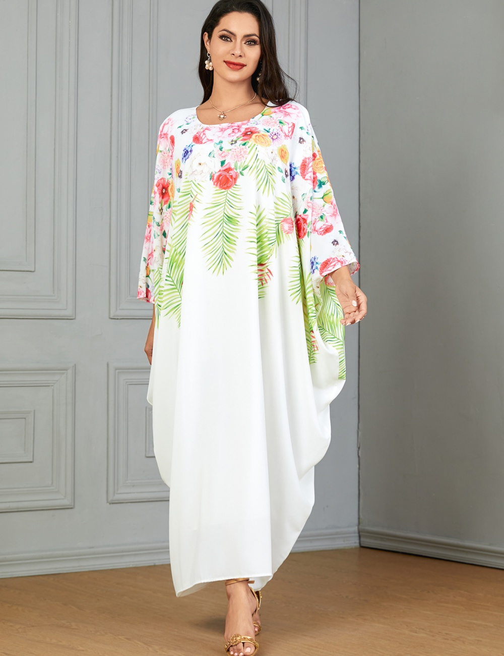 National style printing robe pure dress