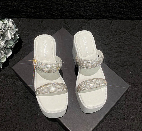 Trifle summer sandals thick rhinestone platform for women