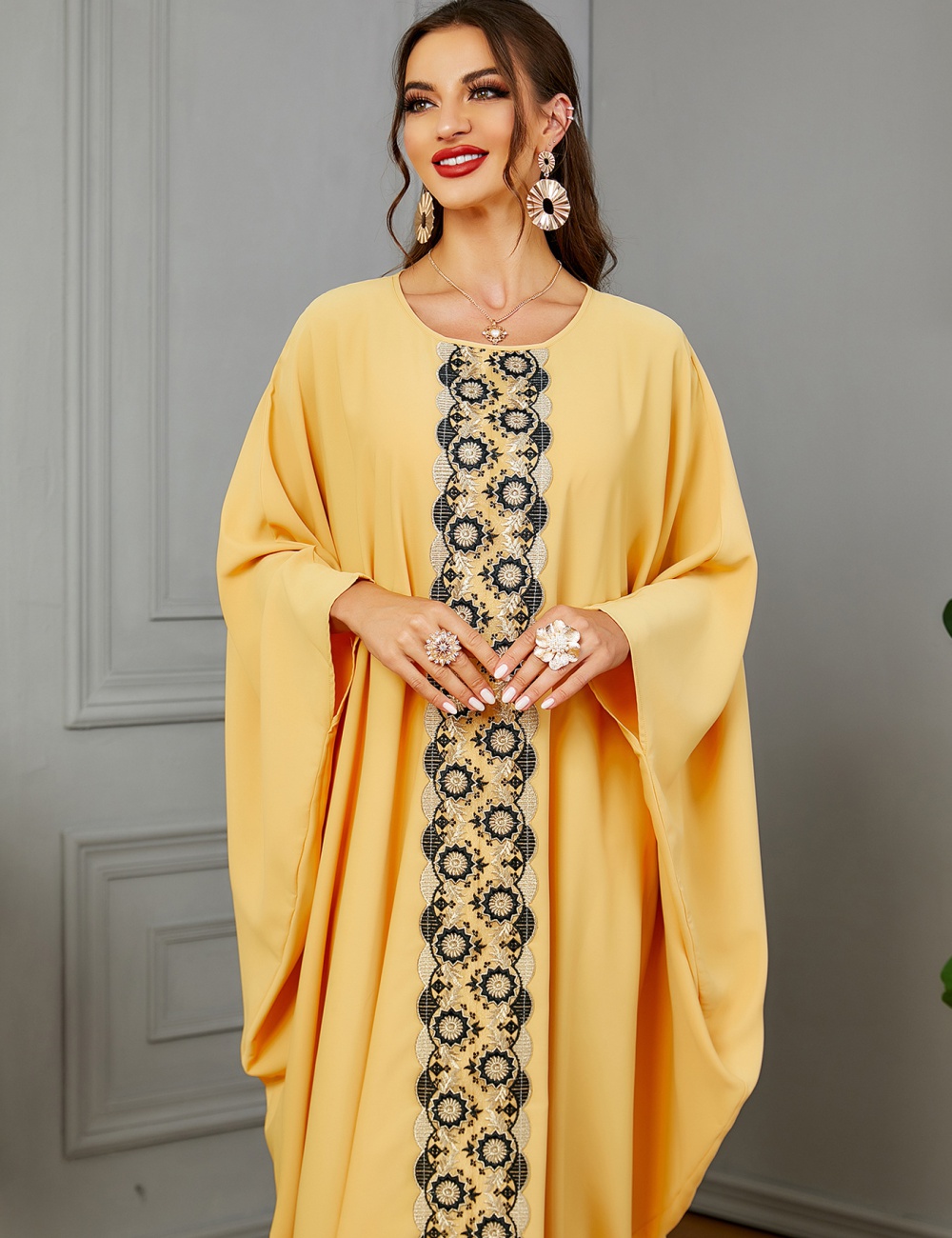 Bat sleeve robe national style dress