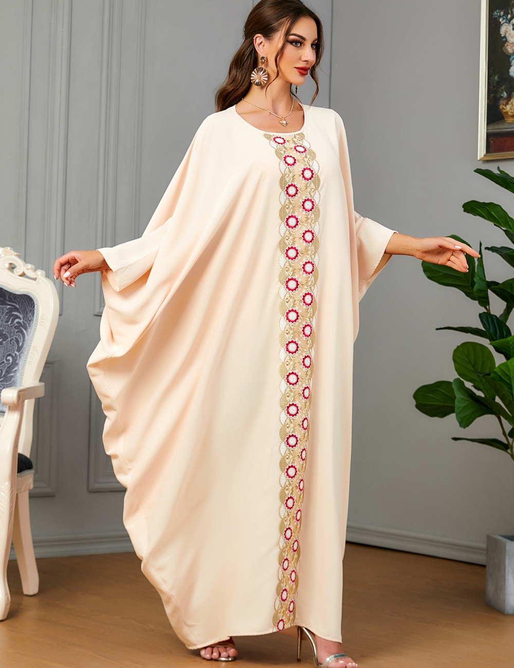 Bat sleeve robe national style dress