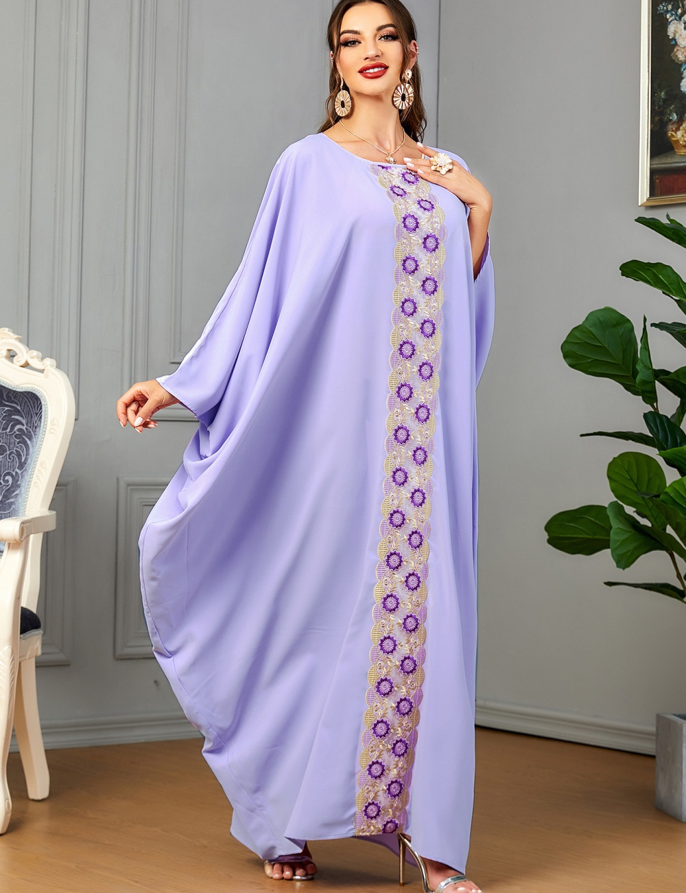 Bat sleeve robe national style dress