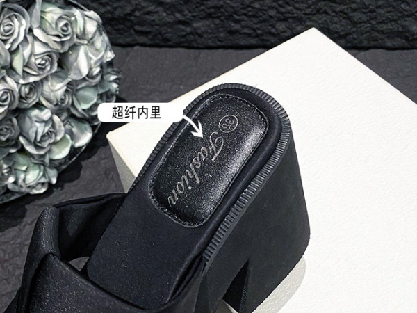 Thick crust high-heeled shoes summer slippers for women