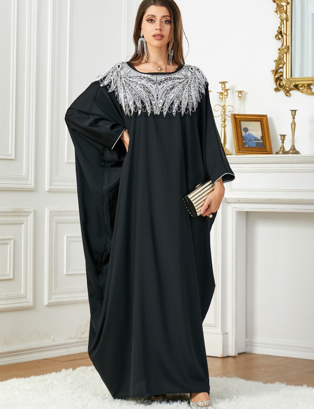 Elegant dress long sleeve long dress for women