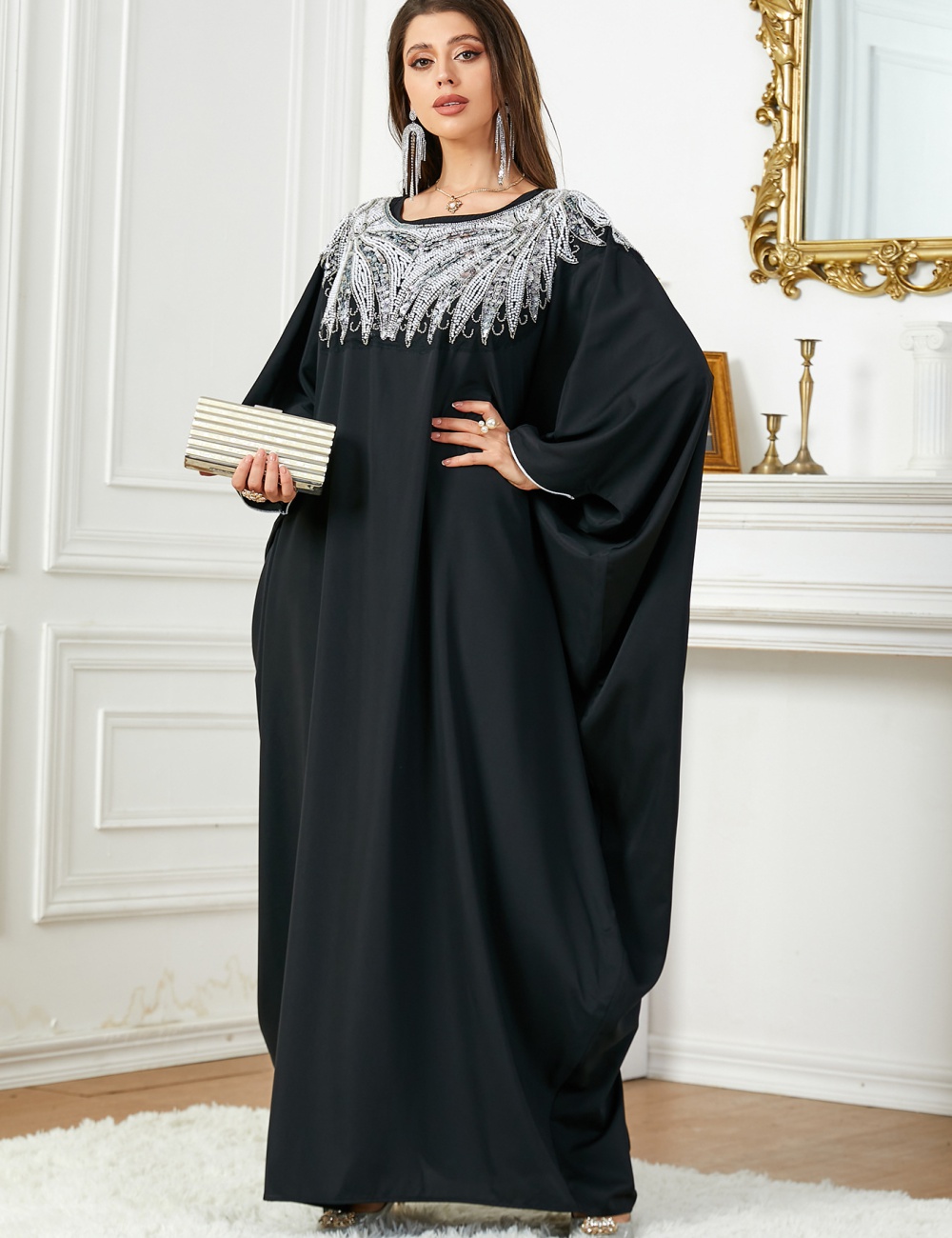 Elegant dress long sleeve long dress for women