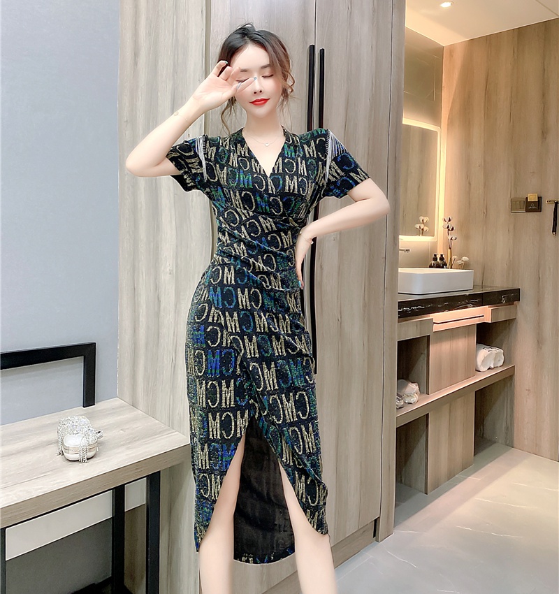 Summer fashion formal dress liangsi V-neck dress