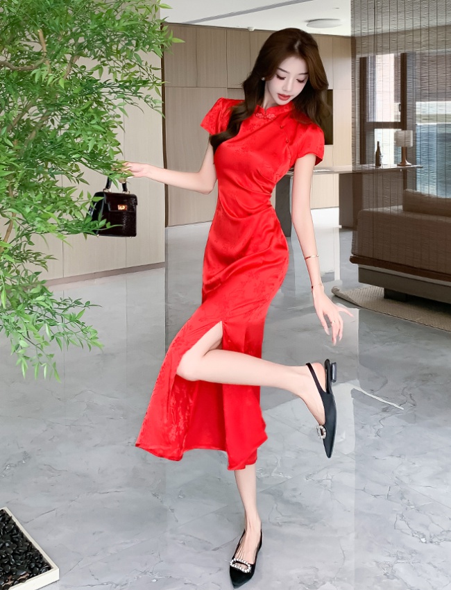 Temperament jumpsuit Chinese style cheongsam for women