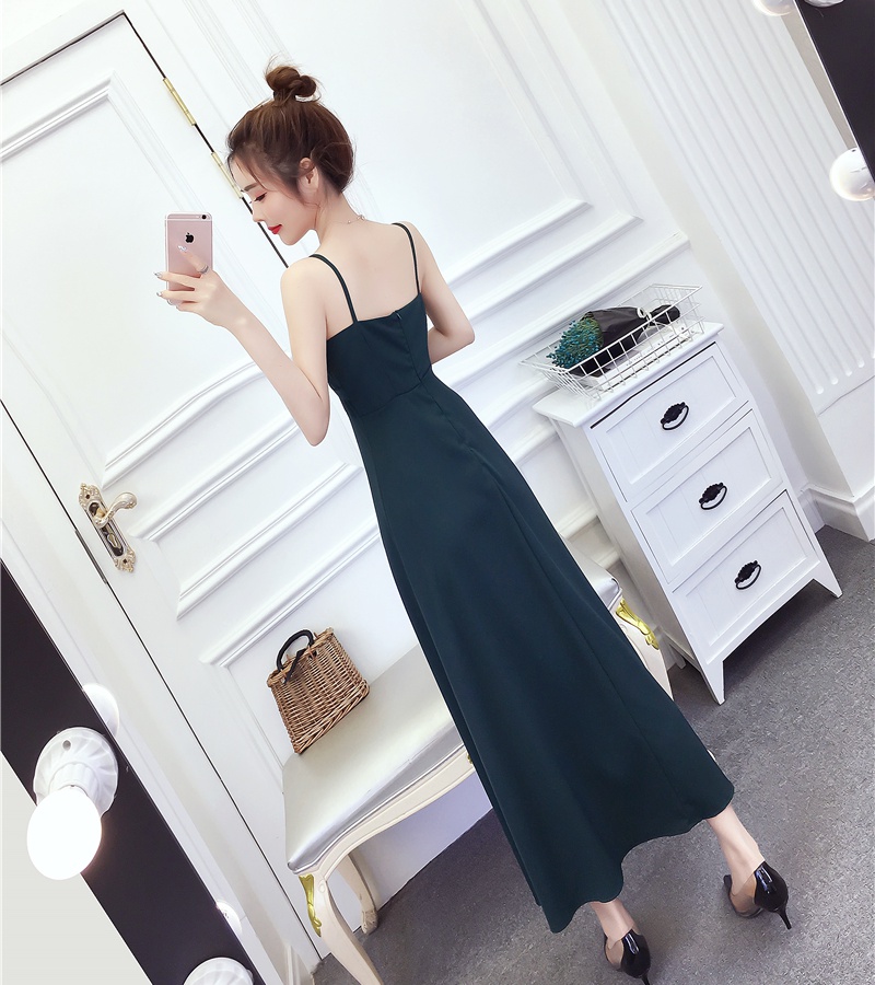 Pinched waist long dress Western style formal dress