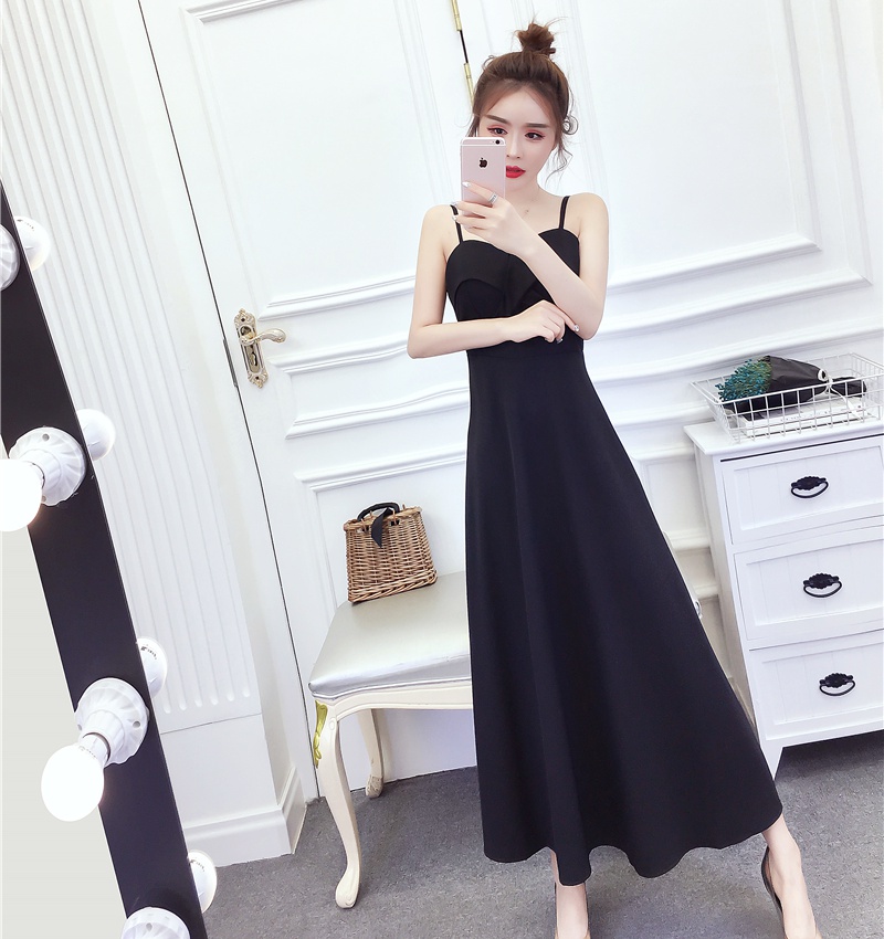 Pinched waist long dress Western style formal dress