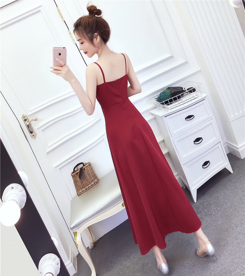 Pinched waist long dress Western style formal dress