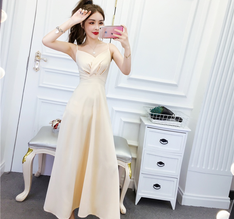 Big skirt formal dress pinched waist long dress for women