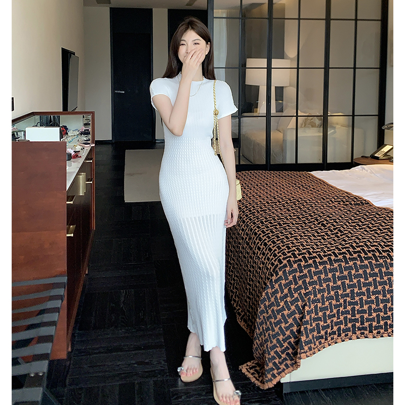 Slim summer long dress France style dress for women