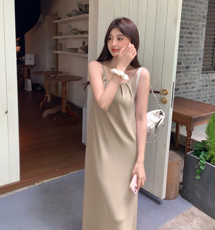 Sleeveless knitted long dress summer dress for women