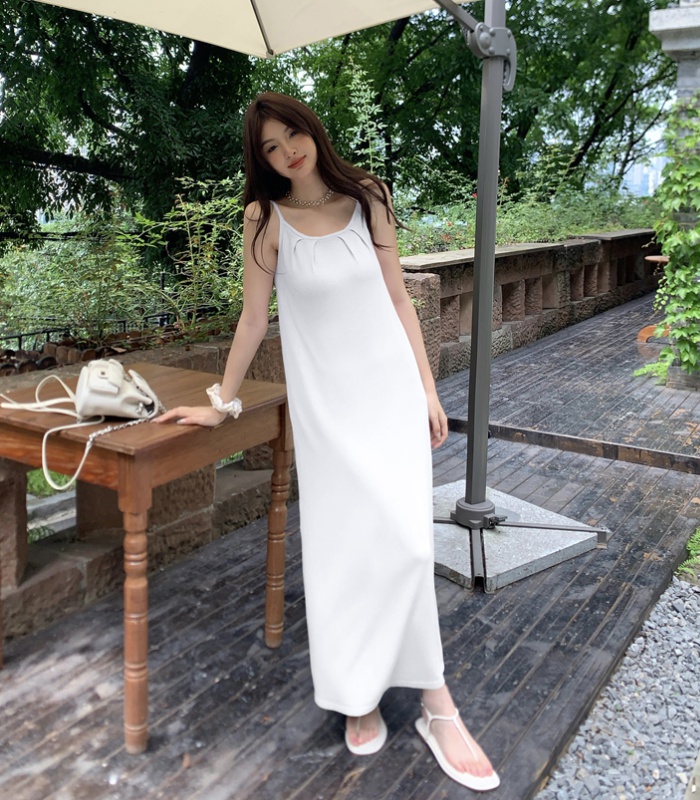 Sleeveless knitted long dress summer dress for women