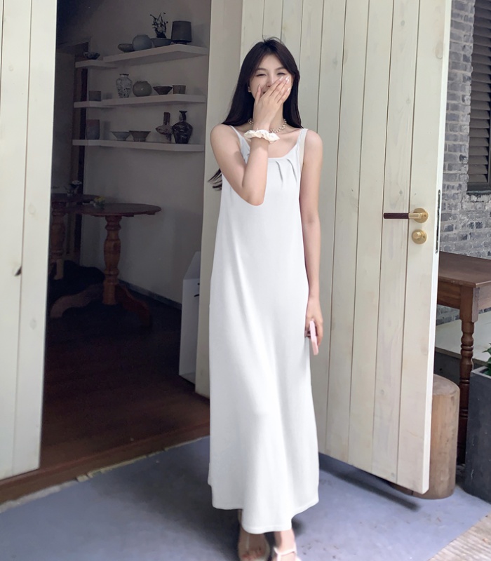 Sleeveless knitted long dress summer dress for women