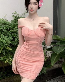 Summer slim dress gauze sexy strap dress for women