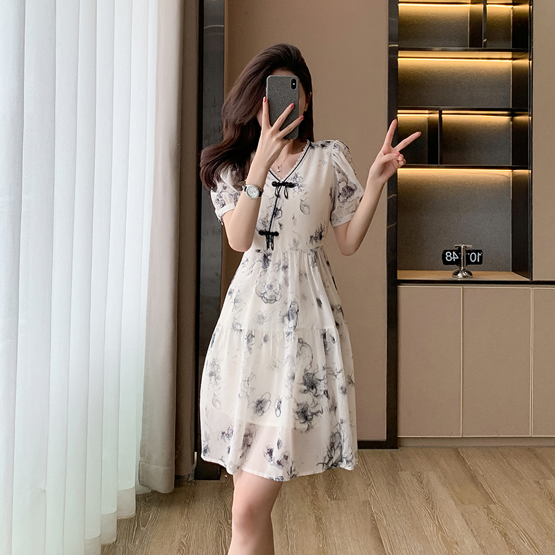 Ink Chinese style dress light summer cheongsam for women