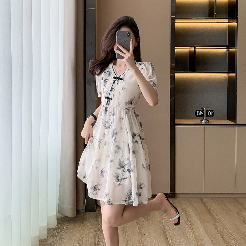 Ink Chinese style dress light summer cheongsam for women