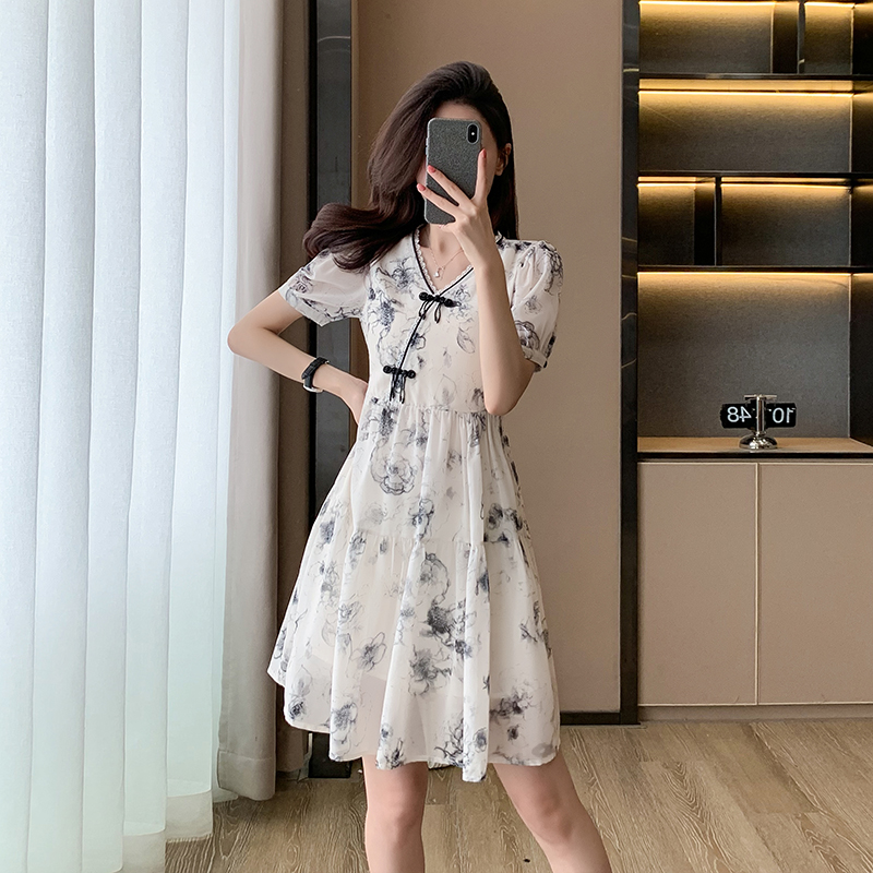 Ink Chinese style dress light summer cheongsam for women