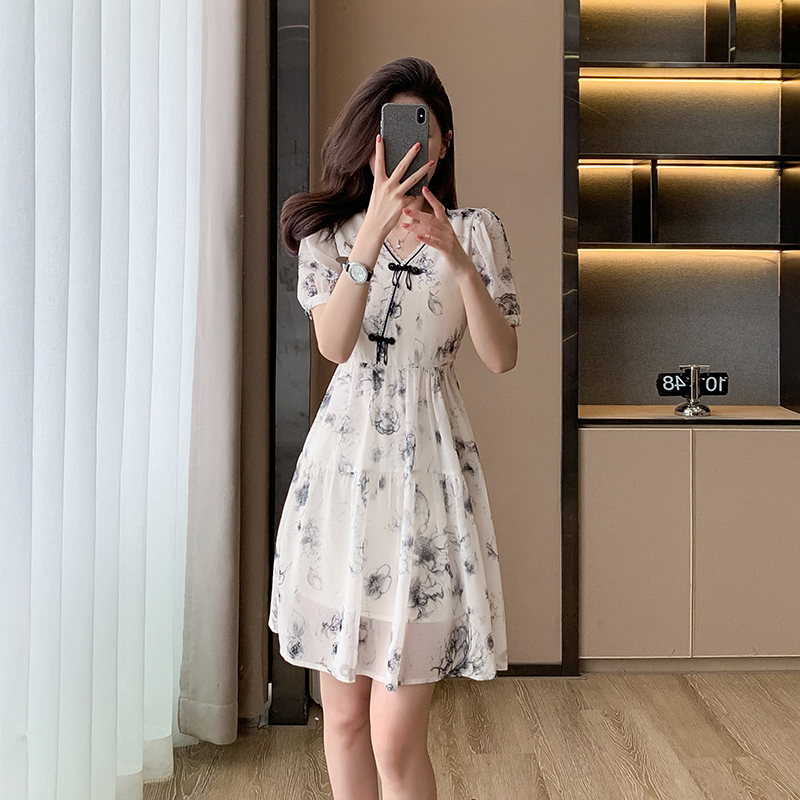 Ink Chinese style dress light summer cheongsam for women