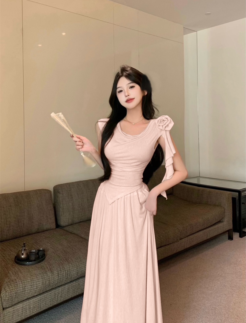 Enticement temperament tops summer long skirt 2pcs set