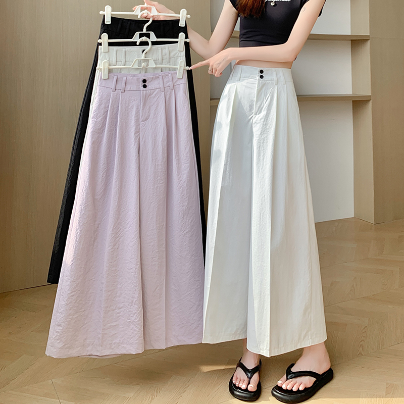 High waist ice silk business suit cotton linen pants