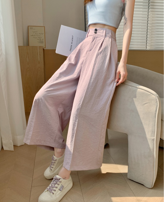 High waist ice silk business suit cotton linen pants