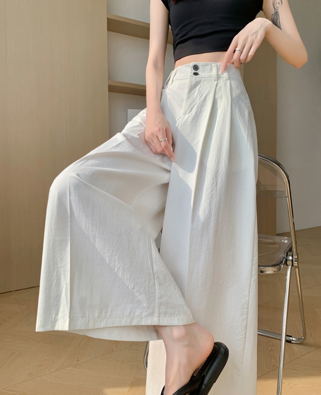 High waist ice silk business suit cotton linen pants