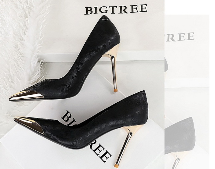 Low metal shoes high-heeled banquet high-heeled shoes