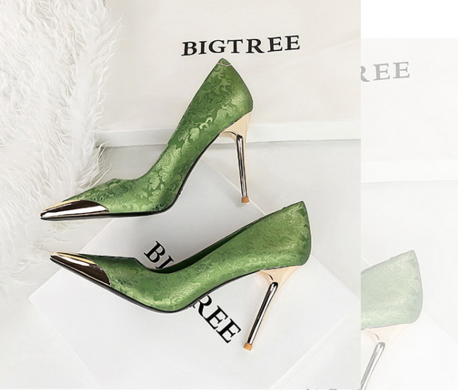 Low metal shoes high-heeled banquet high-heeled shoes