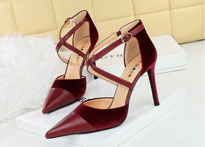 Fine-root banquet sandals pointed high-heeled shoes for women