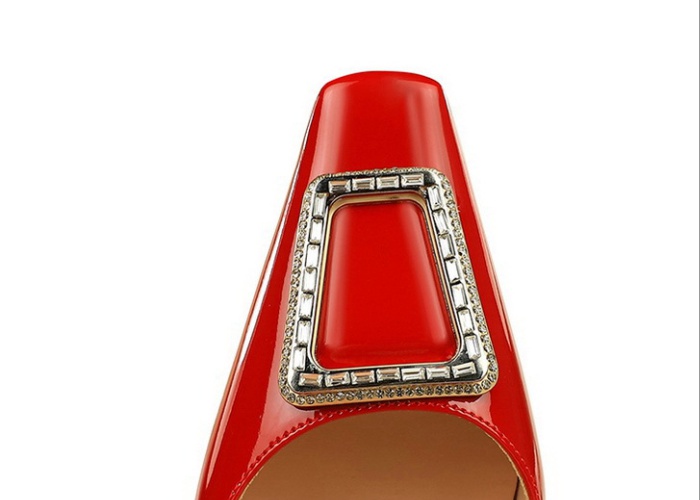 Rhinestone buckle high-heeled shoes fine-root shoes for women